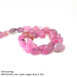 Pink Agate - Nugget Strand 15" Long    from The Rock Space