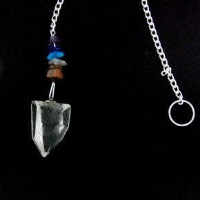 Clear Quartz Chakra Chip Pendulum    from The Rock Space