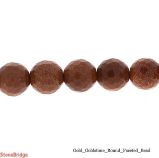 Goldstone Faceted - Round Strand 15" - 8mm from The Rock Space