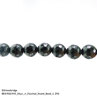 Onyx A Faceted - Round Strand 15" - 8mm    from The Rock Space