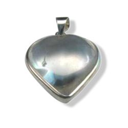 Clear Quartz Heart with Silver All Around - Silver Pendant    from The Rock Space