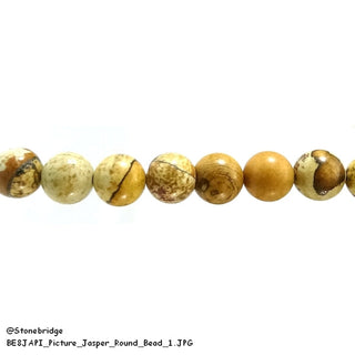 Picture Jasper - Round Strand 15" - 8mm    from The Rock Space