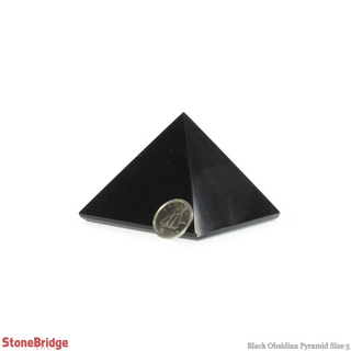 Black Obsidian Pyramid #5 - 2 1/4" to 2 1/2" Wide    from The Rock Space