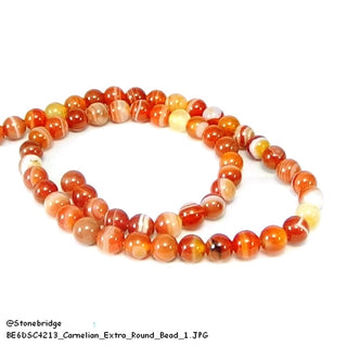 Carnelian E - Round Strand 15" - 6mm    from The Rock Space