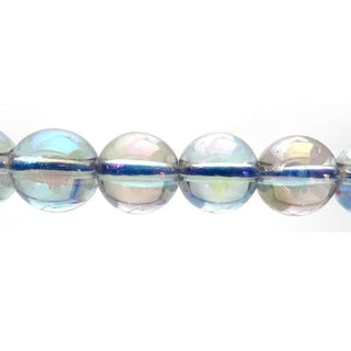 Clear Quartz -Bluish Opal Electroplated - Round Strand 15" - 8mm    from The Rock Space