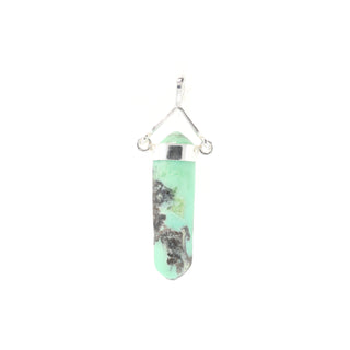 Chrysoprase Double Terminated - Swivel Silver Pendant    from The Rock Space