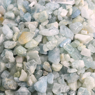 Aquamarine B Tumbled Stones - Semi Polished from The Rock Space