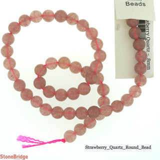 Strawberry Quartz - Round Strand 15" - 8mm    from Stonebridge Imports