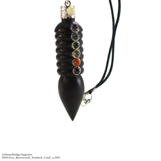 Twisted Chakra Rosewood Necklace with Cotton Cord    from The Rock Space