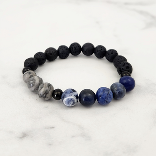 Sodalite & Grey Jasper & Lava Rock Bracelet (Kids 4+) - 8mm    from The Rock Space