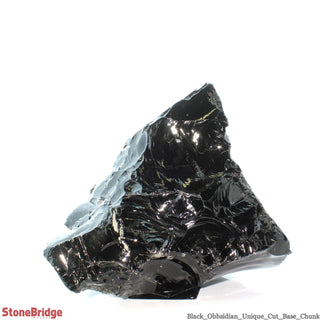 Obsidian Black Boulder Cut-Base U#45 - 12"    from The Rock Space