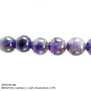 Amethyst A Dark Round Strand 15" 8mm    from The Rock Space