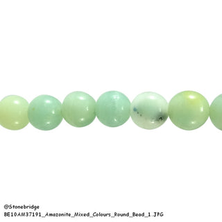Amazonite Mixed Colours - Round Strand 15" - 8mm    from The Rock Space