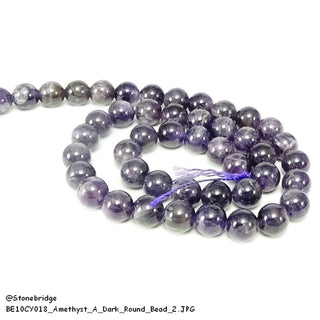 Amethyst A Dark Round Strand 15" 8mm    from The Rock Space