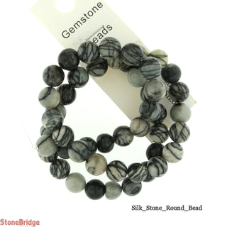Silk Stone - Round Strand 15" - 6mm    from Stonebridge Imports