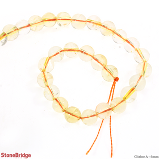 Citrine A Round Strand 7" - 6mm    from The Rock Space