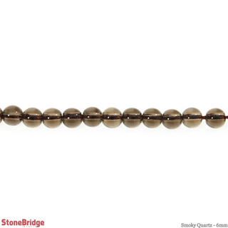 Smoky Quartz - Round Strand 15" - 6mm from The Rock Space