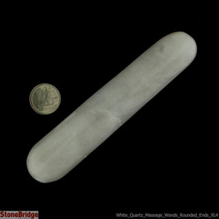 White Quartz Rounded Massage Wand - Extra Large #2 - 3 3/4" to 5 1/4"    from Stonebridge Imports