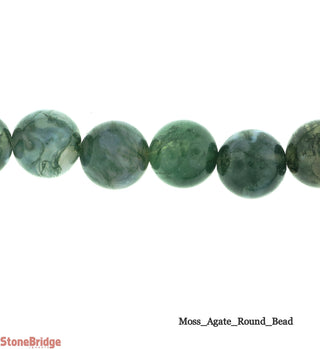 Moss Agate - Round Strand 15" - 8mm from The Rock Space