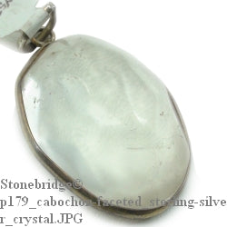 Crystal Quartz Faceted Cabochon - Silver Pendant    from The Rock Space