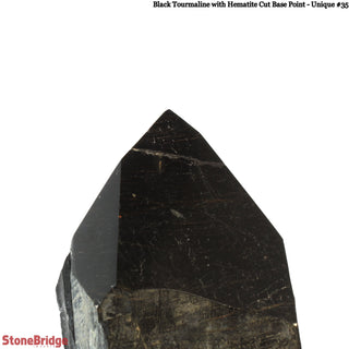 Black Tourmaline & Hematite Cut Base, Polished Point U#35