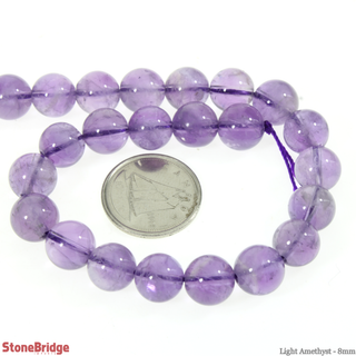 Amethyst Light Purple Round Strand 7" 8mm    from Stonebridge Imports