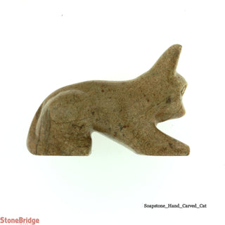 Cat Soapstone Carving Varnished    from The Rock Space