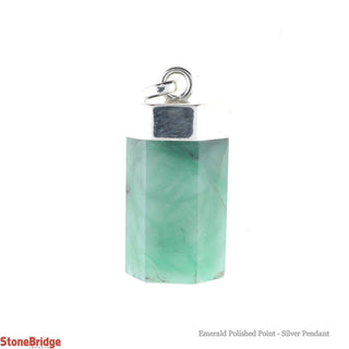 Emerald Polished Point - Silver Pendant    from The Rock Space