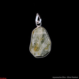 Aquamarine Slice - Silver Pendant from The Rock Space