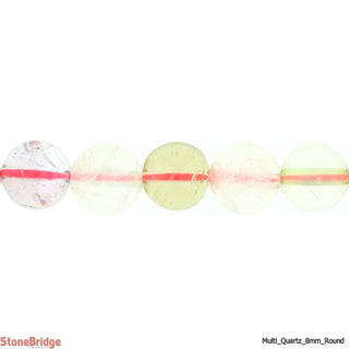 Clear Quartz Multi Colour - Round Strand 7" - 8mm    from The Rock Space