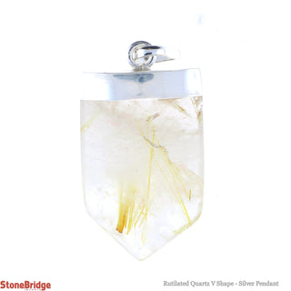 Rutilated Quartz V Shape - Silver Pendant    from The Rock Space