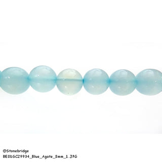 Blue Agate Chalcedony - Round Strand 15" - 6mm    from The Rock Space