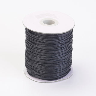 Black Cotton Waxed Cord - 1.5mm - 1 roll of 100m    from The Rock Space