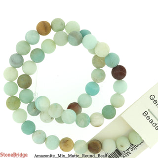 Amazonite Mixed Colours Matte - Round Strand 15" - 6mm from The Rock Space