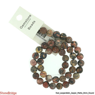 Red Leopardskin Jasper Matte - Round Strand 15" - 8mm    from The Rock Space