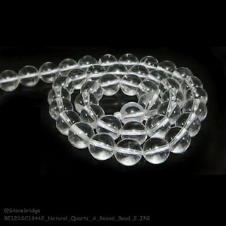 Natural Quartz - A - Round Strand 15" - 4mm    from Stonebridge Imports
