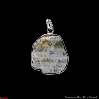 Aquamarine Slice - Silver Pendant from The Rock Space