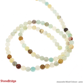 Amazonite Mixed Colours - Round Strand 15" - 4mm from The Rock Space