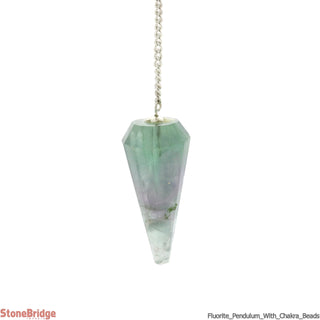 Fluorite Pendulum with Chakra stones on chain    from The Rock Space