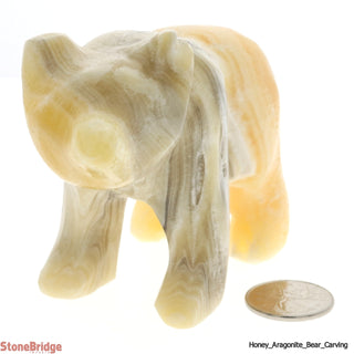 Honey Aragonite Bear Carving # 2 - 2 3/4" to 3 1/4"    from The Rock Space