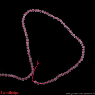 Rose Quartz - Round Strand 15" - 4mm    from The Rock Space