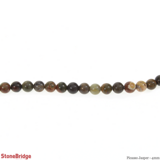 Picasso Jasper - Round Strand 15" - 4mm    from The Rock Space