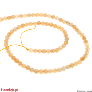 Sunstone - Round Strand 15" - 4mm    from Stonebridge Imports