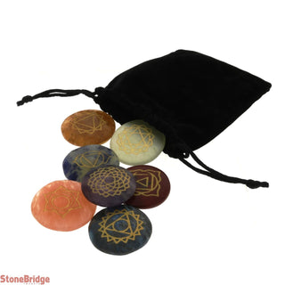 Chakra 7 Symbol Engraved Set - 1 1/4" to 1 1/2"    from Stonebridge Imports