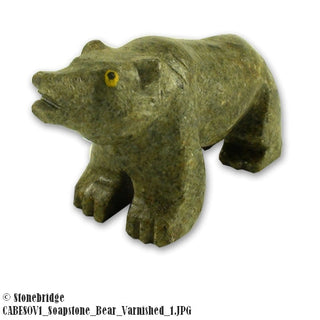 Bear Soapstone Carving Varnished    from The Rock Space