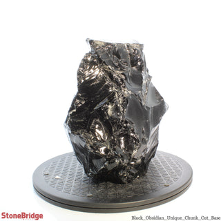 Obsidian Black Boulder Cut-Base U#28 - 15"    from The Rock Space