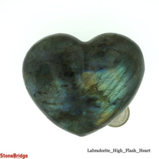 Labradorite High Flash Puffy Heart #3 - 1 1/2" to 2 1/2"    from The Rock Space