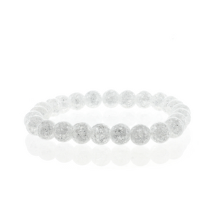 Crackle Quartz Round Bracelet - 8mm from Stonebridge Imports