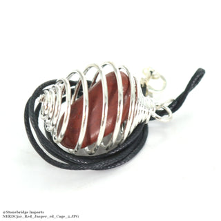 Red Jasper Tumbled Cage Necklace    from The Rock Space