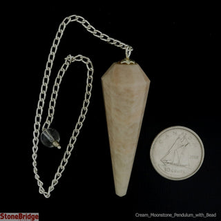 Moonstone Cream Multifaceted Pendulum with Bead    from The Rock Space